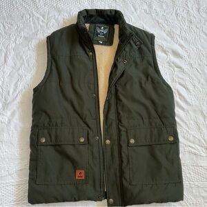 Flygo Cool Choice Men's Green Padded Vest Fleece Lined Outdoor Utility Puffer